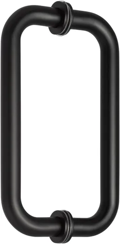 Miniatura 18 de Tirador tubular de acero inoxidable de grado 304 para puerta de ducha (6 pulgadas, cuadrado, negro mate SSSP152B)
