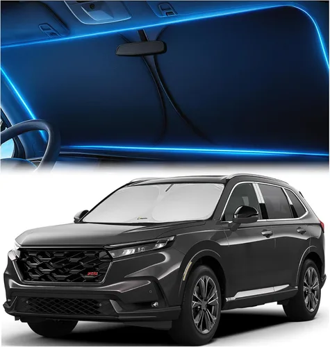 Miniatura 12 de Parasol para parabrisas para Honda Civic 2022 2023 2024 2025 2026 – Tecnología innovadora sin paso de luz, recorte para espejo, bloquea el 99%