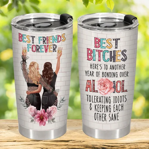Miniatura 5 de 34HD Taza de Mejor Amigo con Tapa, Taza de Bebida Aislada BFF de 20 oz, Taza de Café de Otro Año de Unión, Regalos de Mejores Amigos, Regalos