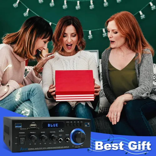 Miniatura 7 de AK45 Amplificador de audio estéreo para el hogar, mini receptor Bluetooth 5.0, amplificador de potencia estéreo de alta fidelidad Blutooth de 300 W