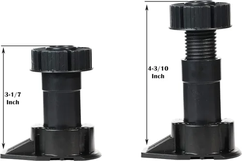 Miniatura 3 de Berta Paquete de 4, patas niveladoras de gabinete, capacidad de 330 libras, ajuste de pierna de 3 1/7 pulgadas a 4 3/10 pulgadas (3.150-4.331 in)