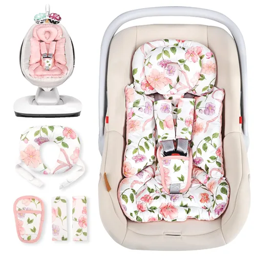 Miniatura 8 de Inserto de asiento de automóvil infantil con cojín extraíble para bebé, inserto reversible para asiento de automóvil recién nacido para soporte