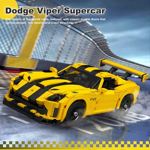 Miniatura 2 de Mould King 10046 Kits de Bloques de Construcción de Supercoches, Sets de Construcción de Modelos de Coches Dodge Viper, Regalo MOC de Coche