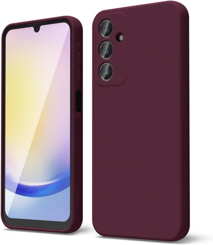 Miniatura 24 de oakxco Funda para teléfono Samsung Galaxy A12 con agarre de silicona líquida, linda delgada fina suave cubierta de gel de goma TPU lisa para mujeres