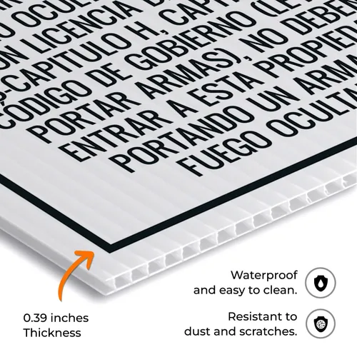Miniatura 4 de Kit de letreros para acera española, 18 x 24 pulgadas, paneles de repuesto (paquete de 2) de plástico corrugado de 160 mil de grosor, fabricado