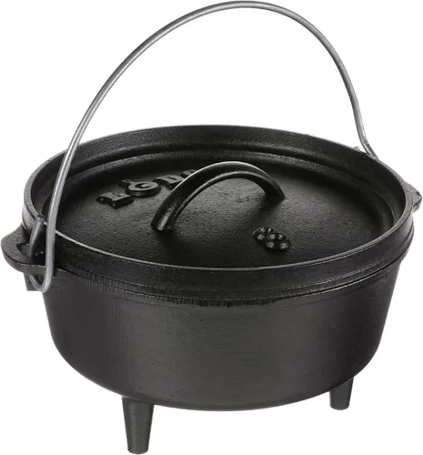 Miniatura 37 de Lodge Horno holandés de hierro fundido pre-sazonado de 8 cuartos de galón con tapa, asas duales, uso en el horno, en la estufa, en la parrilla