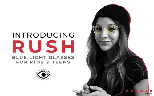 Miniatura 5 de GUNNAR - Gafas de luz azul para niños (de 8 a 12 años) - Bloquean el 65% de la luz azul - Rush, azul marino, tinte ámbar