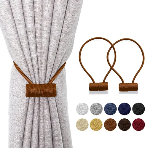 Miniatura 12 de Alzapaños magnéticos para cortinas, alzapaños de cortina mejorados de 16 pulgadas, fuertes imanes para cortinas para el hogar y la oficina, lazos