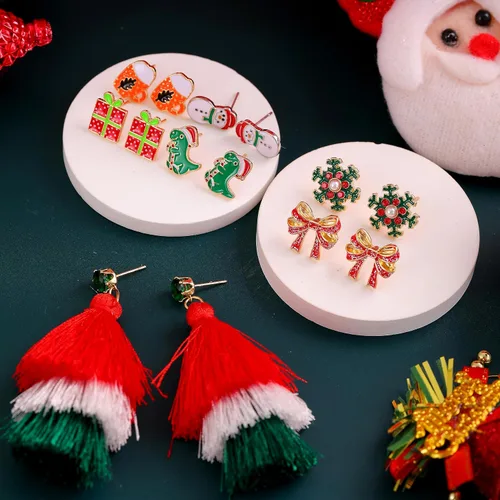 Miniatura 6 de 20 pares de aretes hipoalergénicos para el Día de la Madre, Día de San Patricio, Pascua, a granel, para mujeres, trébol, trébol, sombrero verde