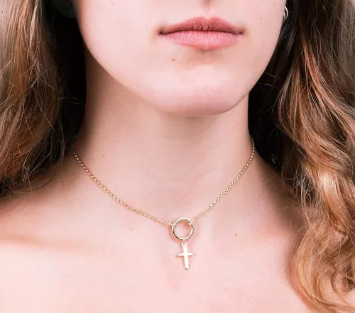 Miniatura 46 de Collar de cruz de oro para mujer, collares con colgante de cruz minimalista, longitud de 16 a 18 pulgadas, joyería cristiana hecha a mano, regalo