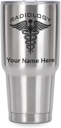 Miniatura 41 de LaserGram Vaso aislado al vacío de 20 onzas, radiología, grabado personalizado incluido (azul claro)