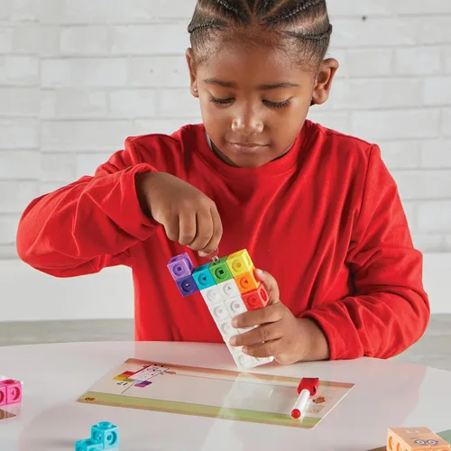 Miniatura 4 de hand2mind MathLink Cubes Numberblocks Conjunto de Actividades 11-20, 30 Actividades de Aprendizaje Preescolar, Bloques de Conteo, Cubos de Enlace