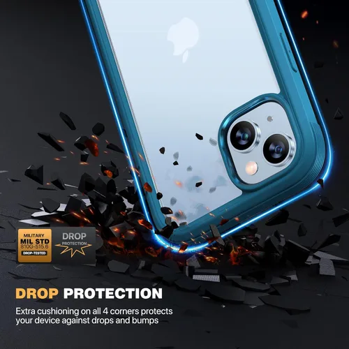 Miniatura 4 de Diaclara - Funda diseñada para iPhone 15 Plus de 6.7 pulgadas, carcasa de parachoques resistente de cuerpo completo transparente con protector