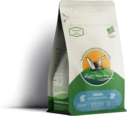 Miniatura 7 de Rabbit Hole Hay - Pellets de alfalfa totalmente naturales para mascotas pequeñas - 12 oz - Mezcla rica en nutrientes