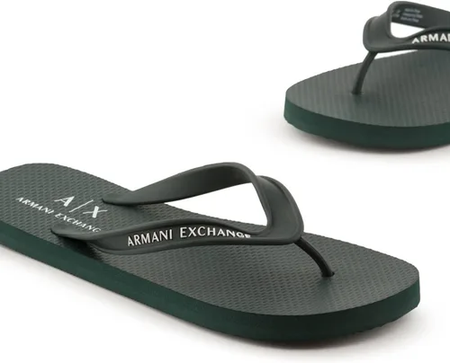 Miniatura 3 de AX ARMANI EXCHANGE Chanclas con logotipo para hombre, Verde oscuro
