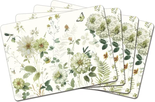 Miniatura 16 de Manteles Individuales Decorativos Premium de Tablero Duro para Mesa Jardín de Medianoche Negro y Blanco Paquete de 4 Fabricado en los Estados Unidos