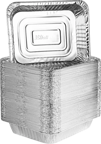 Miniatura 8 de PLASTICPRO Bandejas desechables de papel de aluminio de 9 x 13, tamaño medio profundo, para mesa de vapor y hornear - Utensilios de cocina perfectos