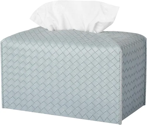 Miniatura 10 de Funda para caja de pañuelos de piel sintética, estuche cuadrado para pañuelos faciales, dispensador de papel facial para baño, encimera de tocador