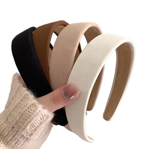 4 diademas cuadradas gruesas y acolchadas antideslizantes para mujeres y niñas, accesorios para el cabello cómodos y bonitos, color neutro