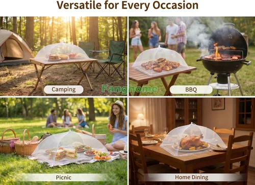 Miniatura 7 de Cubiertas de malla para alimentos para exteriores, 3 extra grandes de 40 x 24 pulgadas, cubierta de malla para alimentos para exteriores, barbacoa