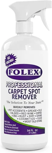 FOLEX Spray limpiador profesional de alfombras de 34 onzas, limpiador de manchas para alfombras y tapicería, removedor de manchas para mascotas