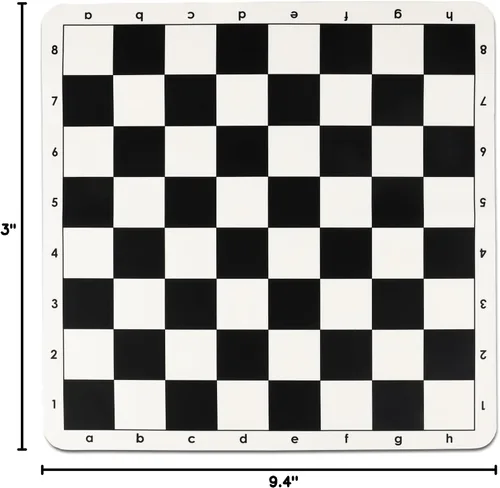 Miniatura 7 de Tablero de ajedrez para torneos, alfombrilla de silicona de 20 pulgadas, cuadrados blancos y negros