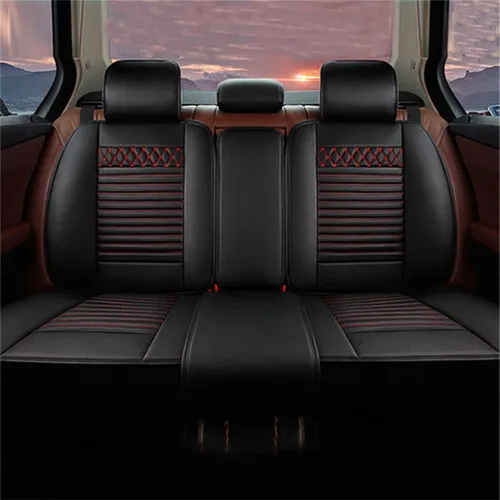 Miniatura 3 de Juego completo de 5 fundas de asiento para X1 X2 X3 X4 X5 X6 Z4, piel sintética, protección para asiento delantero y trasero, impermeable, fácil