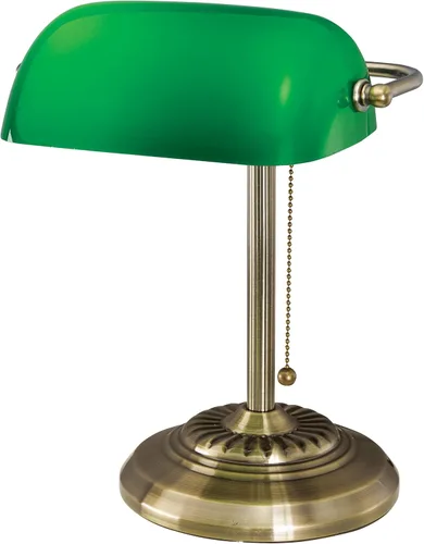 Miniatura 7 de V-LIGHT - Lámpara CFL de escritorio estilo tradicional de banquero, Bronce antiguo