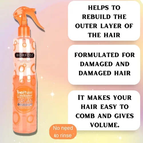 Miniatura 3 de Morfose Acondicionador profesional sin enjuague de argán, protector térmico para cabello, protección contra el calor en aerosol para el cabello