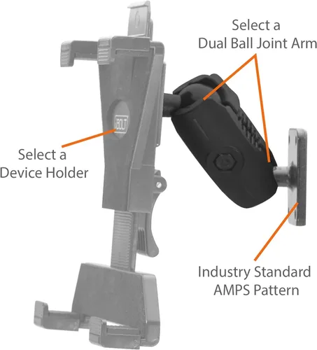 Miniatura 5 de iBOLT Base de taladro personalizada industrial estándar de metal AMPS patrón de montaje – Con nuestro resistente soporte de bola de doble zócalo