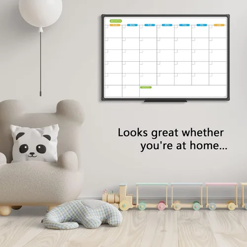 Miniatura 6 de JILoffice Calendario de Pizarra Blanca de Borrado en Seco - Calendario de Pizarra Blanca Magnética Mensual 36 X 24 Pulgadas, Paquete de 2, Marco