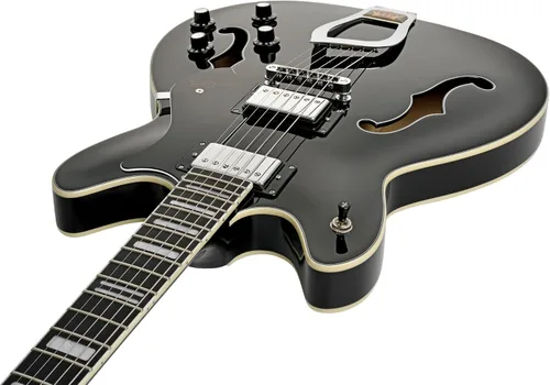 Miniatura 7 de Hagstrom Guitarra eléctrica semihueca Viking - Negro brillante