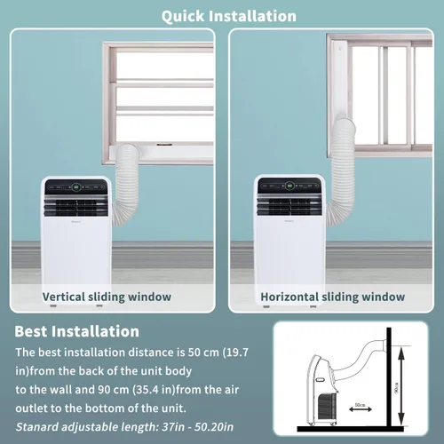 Miniatura 5 de Shinco Aire acondicionado portátil de 12,000 BTU, unidad de CA portátil con modos de enfriamiento integrado, deshumidificador y ventilador
