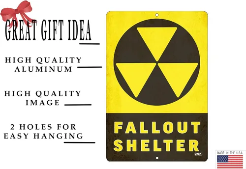 Miniatura 3 de Rogue River Tactical Divertido advertencia nuclear Radiación Fallout Shelter Hogar Trabajo Oficina Metal Estaño Letrero Decoración de Pared Bar