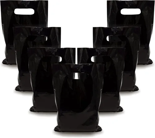 TOSPARTY 40 bolsas de regalo de plástico negro, bolsas de dulces de Pascua, bolsas troqueladas son resistentes bolsas de regalo de Pascua de