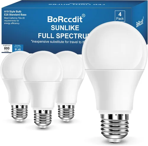 Miniatura 10 de BoRccidt SunLike - Bombilla de luz de espectro completo de 2700 K, LED cálido de 15 W = 100 W, sin parpadeo y sin rayos UV, 90+CRI y 30000 H de vida