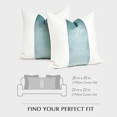 Miniatura 8 de EVERGRACE x Kinsey Walsh Fundas de almohada de panel de terciopelo de algodón de firma, juego de 2, fundas de almohada decorativas de 20"x20