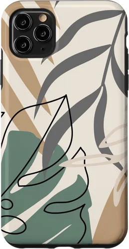 Miniatura 12 de Funda abstracta minimalista exótica para iPhone 13 Pro Tropical Botanical Beige Brown