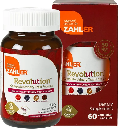 Píldoras Zahlers UTI para el tracto urinario y la vejiga de arándano concentrado, enriquecidos con vitamina C, certificado Kosher, 1