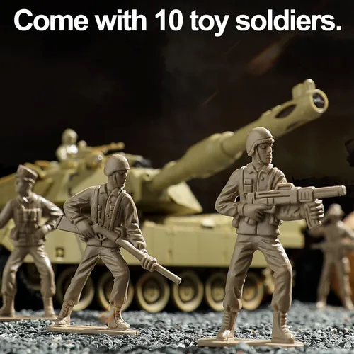 Miniatura 4 de Tanque de Juguete Militar RC, Tanque del Ejército M1A2 Abrams de EE.UU. con Control Remoto con Batalla IR, Vehículos Militares RC de 2.4Ghz