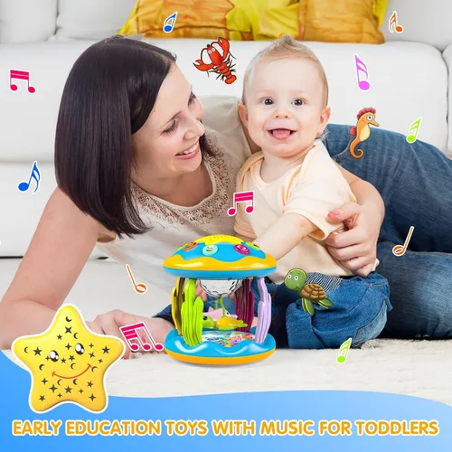 Miniatura 6 de Juguetes para Bebés de 6 a 12 Meses, Proyector Giratorio Musical 4 en 1, Juguetes Infantiles Iluminados para la Hora Boca Abajo de 6-9 12-18 Meses