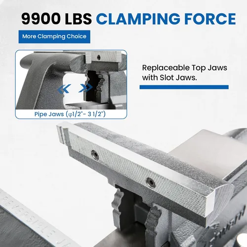 Miniatura 5 de Forward CR60A - Base giratoria para banco de 6,5 pulgadas, resistente con yunque