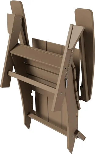 Miniatura 7 de WO Home Furniture - Silla Adirondack plegable de polietileno de alta densidad para todo tipo de clima, resistente a los rayos UV y a la Roble