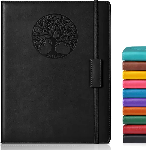 Miniatura 37 de Biuwory Cuaderno diario con líneas para mujeres y hombres, 256 páginas, tamaño A5, de cuero de tapa dura para escribir, viajes, negocios, trabajo