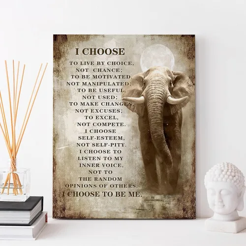Miniatura 6 de Luslya Lienzo de elefante cristiano para pared, imagen motivacional de elefante, decoración de pared enmarcada, citas inspiradoras, pósteres