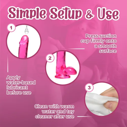 Miniatura 4 de lollicock 6" Slim Stick W/bolas Rosa