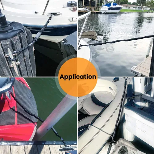 Miniatura 5 de Líneas de muelle elástico para barco, cuerda de amarre para barcos, accesorios de barco, cuerdas de acoplamiento PWC para barcos, pontón, moto