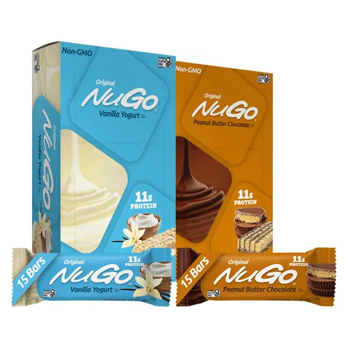 Miniatura 18 de NuGo Barra de proteínas, plátano de chocolate, 0.46 oz de proteína, sin gluten, 15