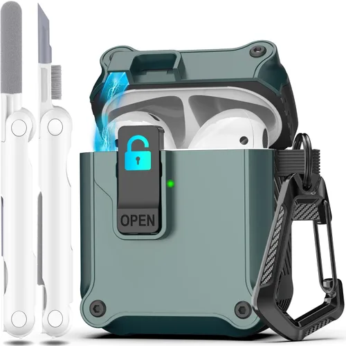 Miniatura 12 de R-fun - Funda para audífonos compatible con AirPods de 4.ª generación 2024, cubierta protectora de expulsión automática a prueba de caídas, puerto
