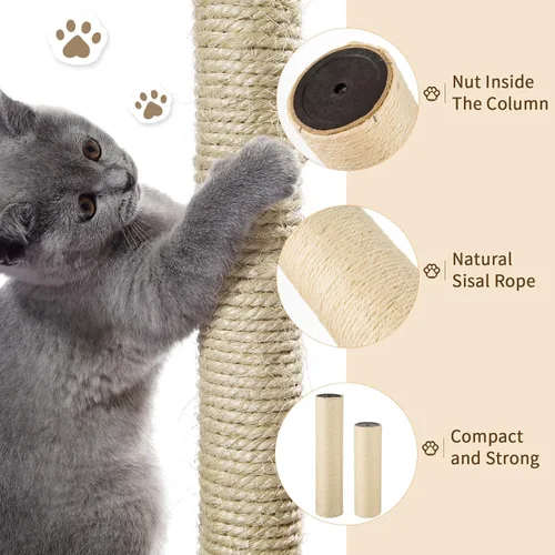 Miniatura 4 de 2 postes rascadores de raíces para gatos, repuesto de poste de rascador de árbol de gato de 11.81 x 3.54 pulgadas, poste de sisal natural, poste